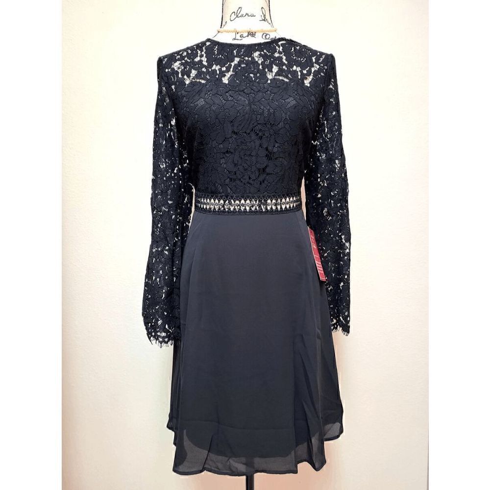 🖤 2PCS Halloween Black Bundle Lace Long Sleeve Dress & Petticoat SIZE M NWT - Picture 10 of 16